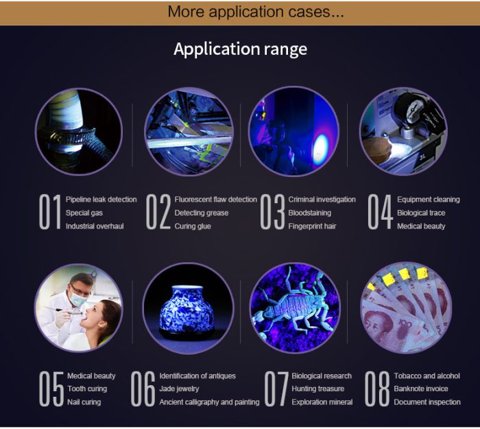 UV-TK737 395nm-3W Zoomable UV Flashlight (UV737) for UV Curing Geocaching Amber Searching Scorpion Hunting Pet Urine Stains Finding - Image 10