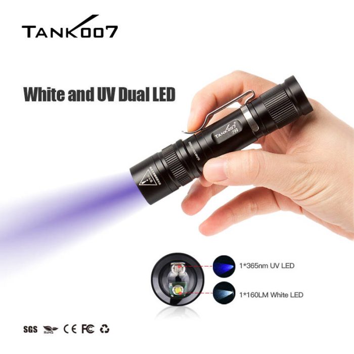 F2 Portable zoomable dual LEDs light 365nm UV Torch and 160lumens white light for sale - Image 4