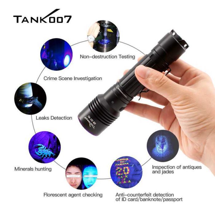 UV122 NDT forensic dual LED UV Torch blacklight flashlight rechargeable 365nm flashlight - Image 7