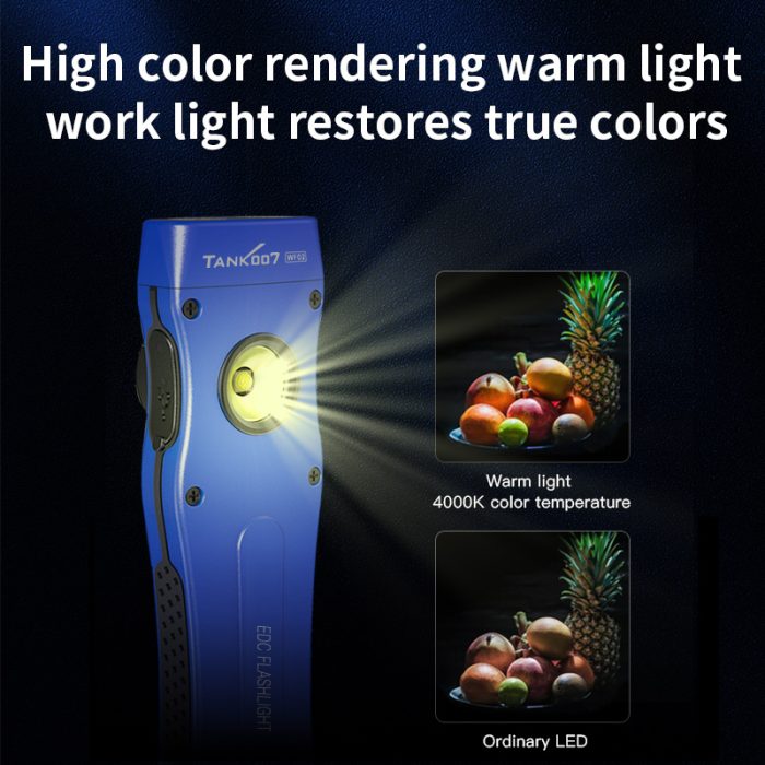 TANK007 Slim Strong Light Flashlight WF02 Blue Rechargeable Pocket Flashlight - Image 9