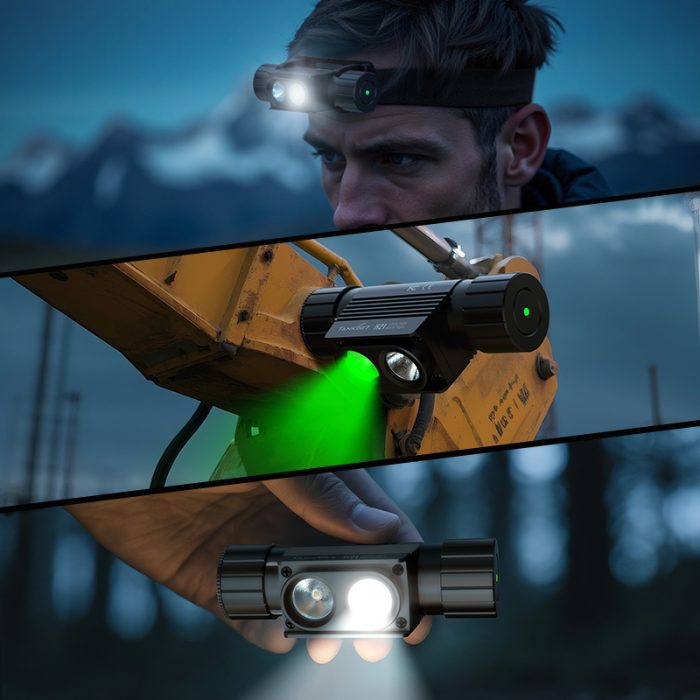 H21 uniform green light double lamp headlight high power outdoor mountaineering